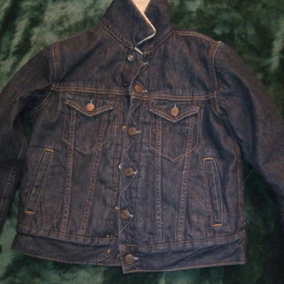 GAP Denim Sherpa Icon Jean Jacket Boys Sz M / 8 - Picture 14 of 14